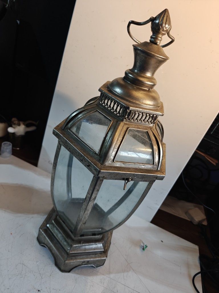 Metal And Glass Candle Lantern