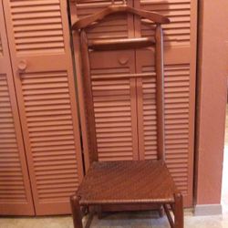Mid Century Gentleman's Keeper Rush Seat Chair