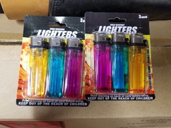 2 packs of 3 lighters