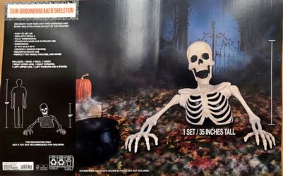 35-Inch Groundbreaker Skeleton Halloween Decoration