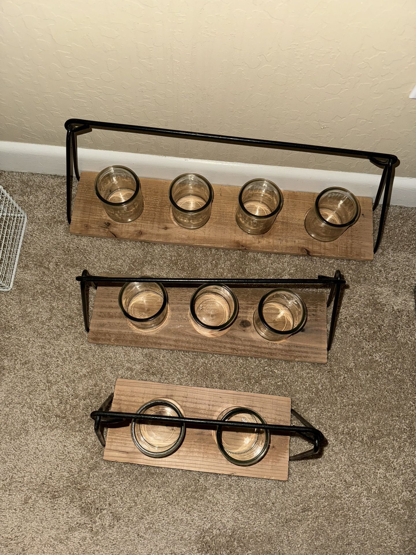 Brand New Wood W Glass Candle Holders Or Planters From decor Steals 