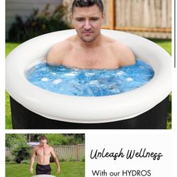 HYDROS Portable Ice Bath Tub - Easy to Assemble Ice Plunge Tub - 3 Thermal Insulated Layers + Drain Tap - Cold Plunge Bath for Indoor/Outdoor - 320L C