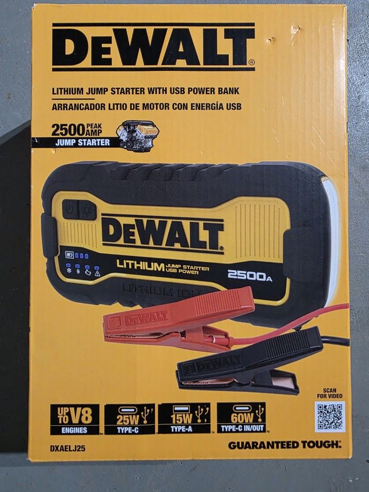 DeWalt Jump Starter With USB Charger 2500amp