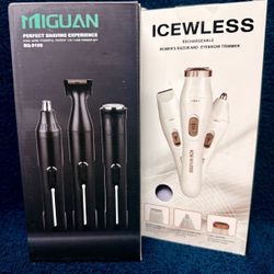 MIGUAN 3-in-1 Hair Trimmer Set / ICEWLESS Women’s Razor & Eyebrow Trimmer – New