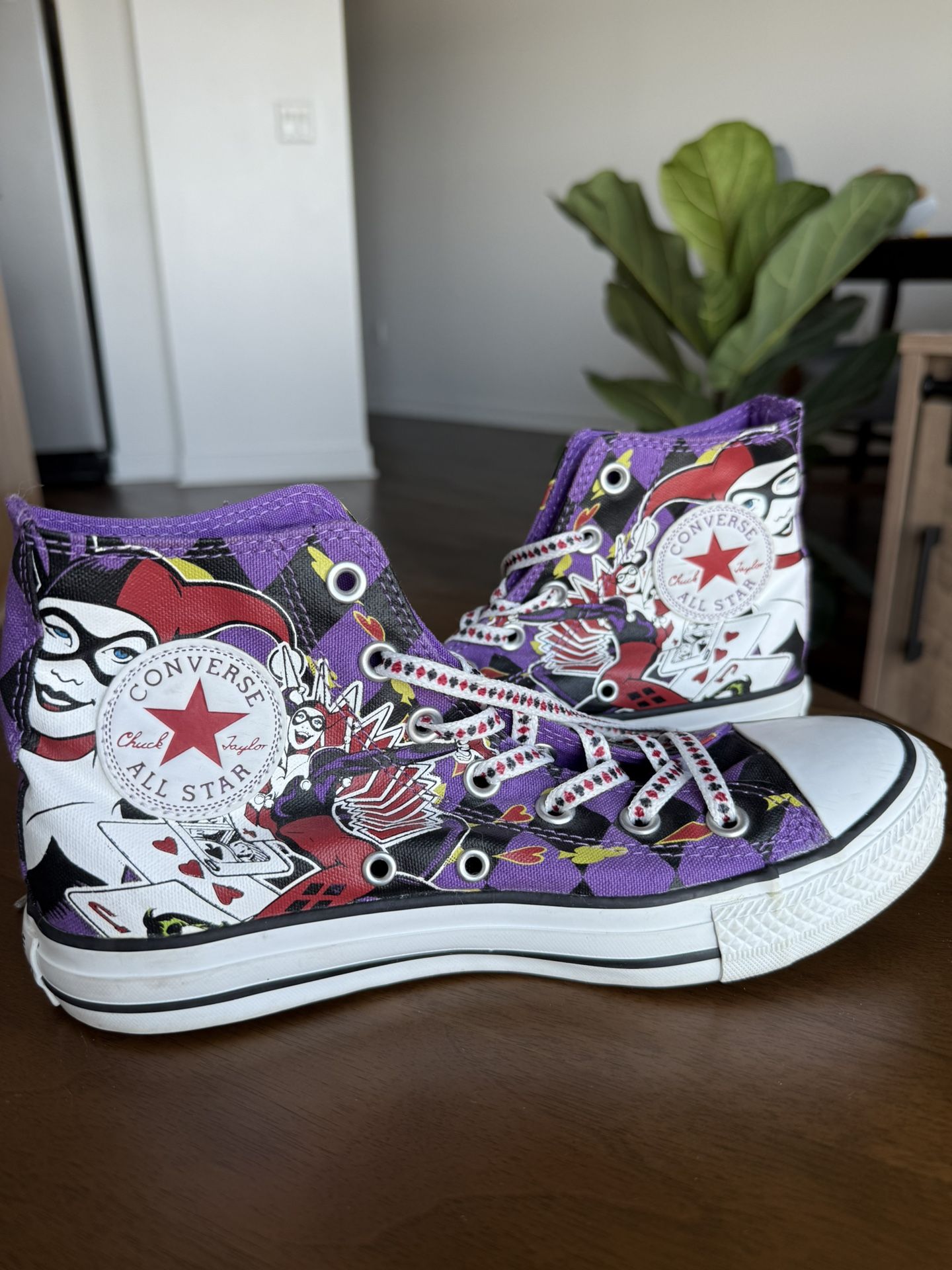 Ltd Edition Converse Harley Quinn Joker DC Chuck Taylor Mens 6 Womens 8 Purple
