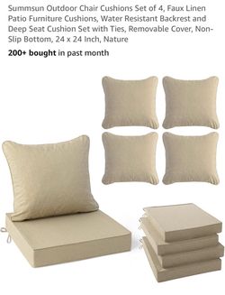 New set of 4 patio chairs cushions