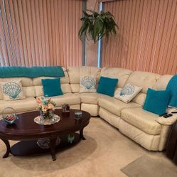 Leather sectional couch
