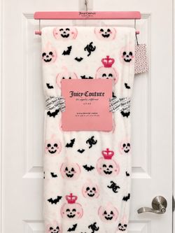 Juicy Couture Halloween Plush Printed Throw Blanket