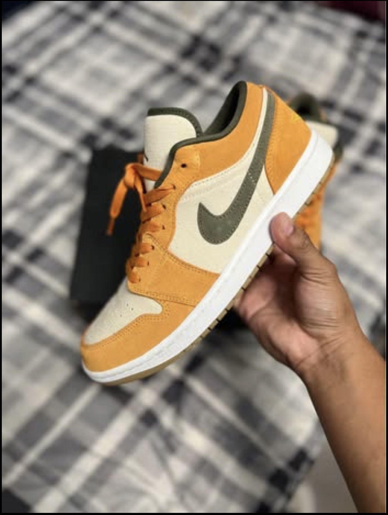 Size9 NikeJordan 1Low Ceramic Orange Olive 8.5 DH6931-102 Green Sail White Curry