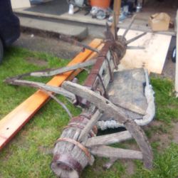 Antique Full Size Wooden Wagon Front Axle 