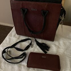 100% Leather purse With Matching Wallet