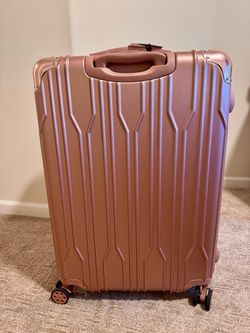 NEW Traveler’s Choice Bell Weather Large Checked Suitcase – Rose Gold ✈️