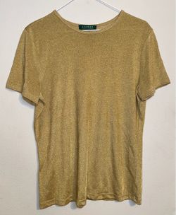 Ralph Lauren Gold Metallic Knit Top