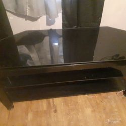 Black Glass TV Stand