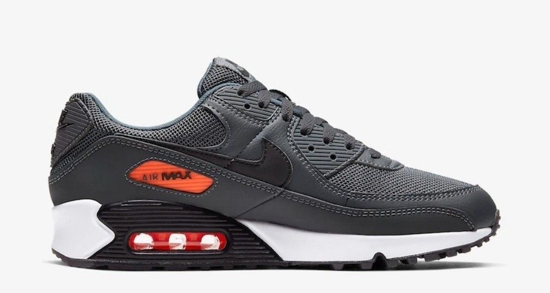 Nike Air Max 90 in Grey with Bright Orange Men Size 13  Shoes