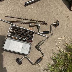 Vintage Hand Drill And Bits