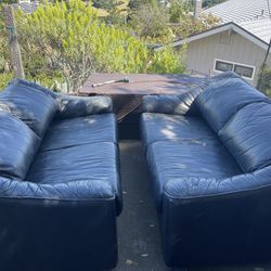 Two Black Leather Loveseats For Free