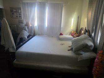 Cali king size bed with mattress and frame
