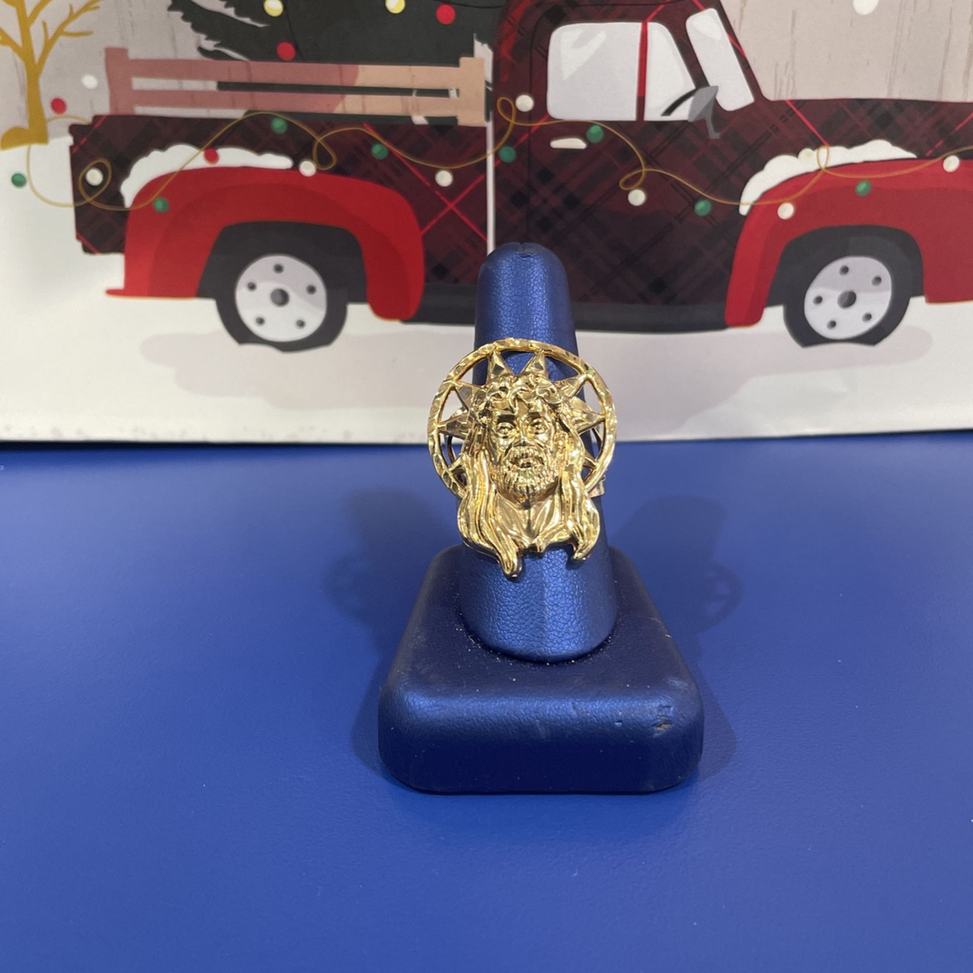 10k Jesus Face Ring