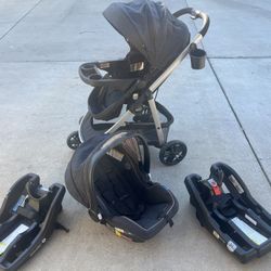 Graco Stroller, Infant Car Seat, And Two Bases 