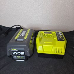 RYOBI 40V Lithium-Ion 4.0 Ah Battery and Charger