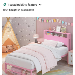 Twin size pink bed frame