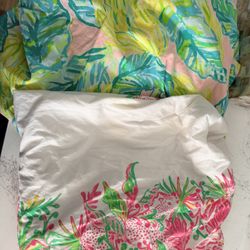 2 Lilly Pulitzer x Pottery Barn standard crib sheets tropical leaf jaguar jungle path