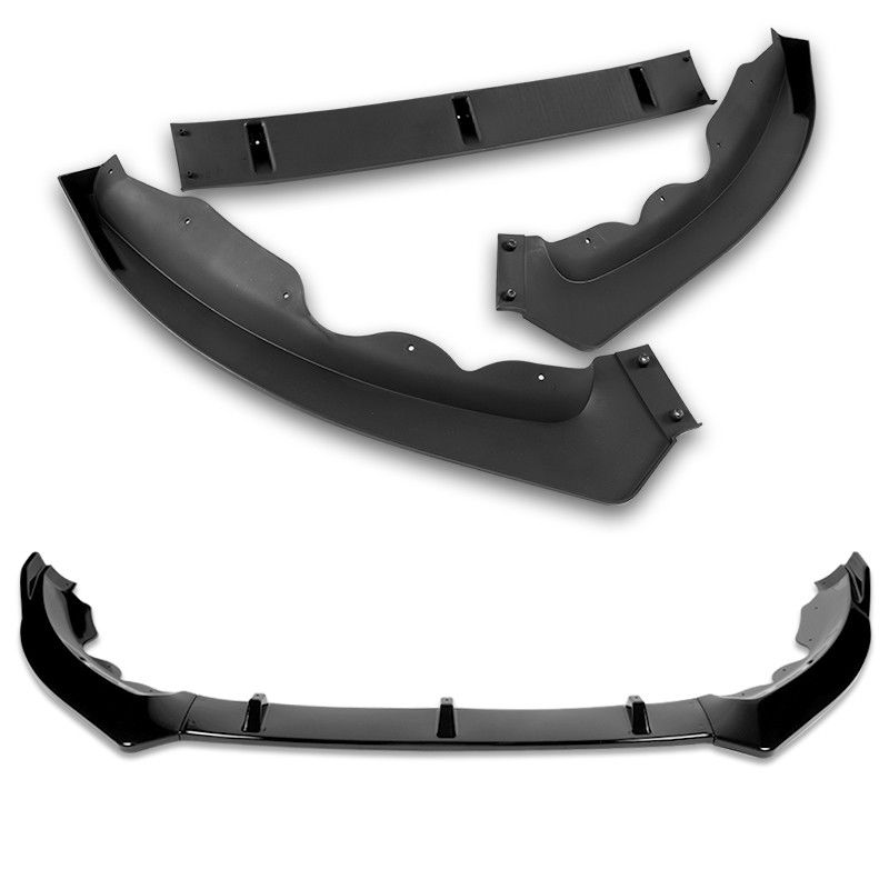 For 2013-2016 Ford Fusion Mondeo Painted Black Front Bumper Body Kit Spoiler Lip -(2-PU-569-PBK