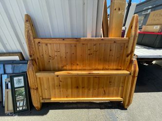 Solid wood queen bed frame
