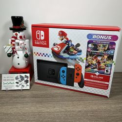 New Nintendo Switch Console with Mario Kart Bundle and Original Receipt
