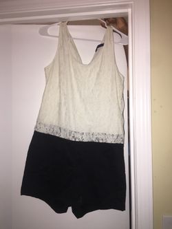 Black and white shorts jumpsuit