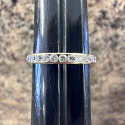 14k Eternity Band With Diamonds Size 6.5