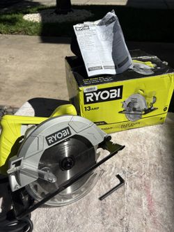 NEW- RYOBI-7-1/4” Circular Saw- CSB125- Open Box Unused, 13 Amp, 20-Tooth, Wrench , 8’ Cord