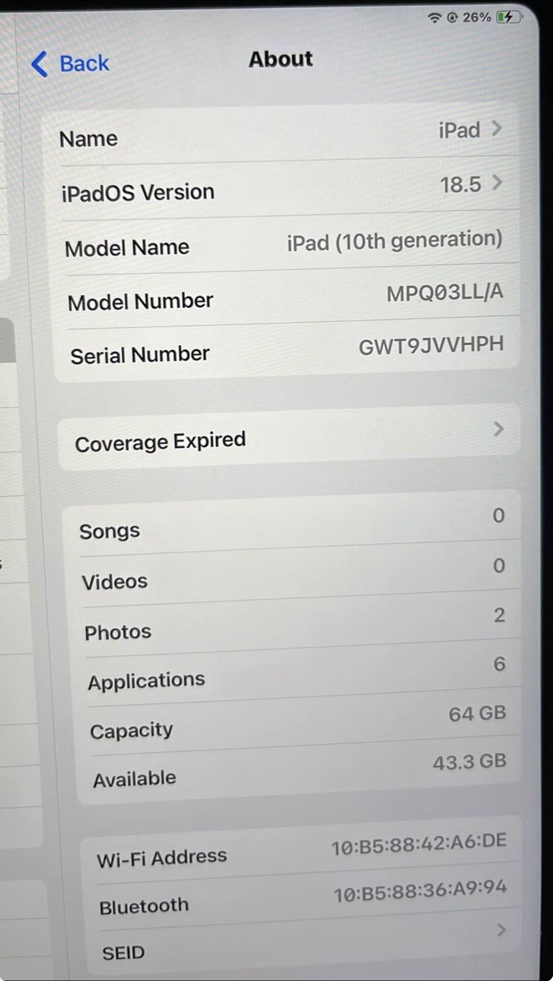 iPad 10Th Generation  Like New