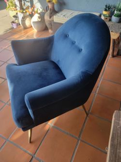 Blue velvet chair