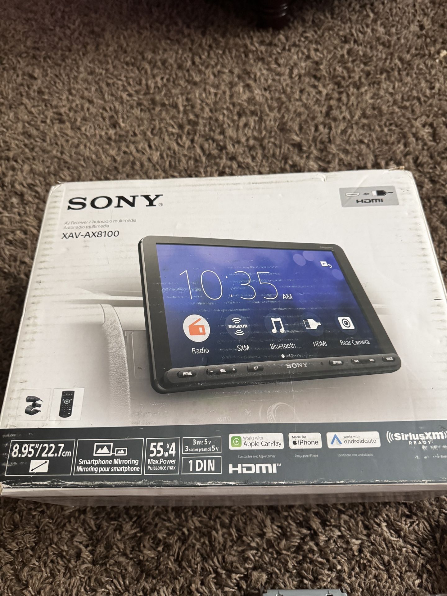 Sony XAV-AX8100 9-inch Floating Multi Media Receiver with Apple Carplay/Android Auto and HDMI Video Input