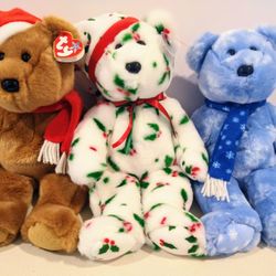Retired Ty Beanie Buddies--Annual Holiday Teddies $15 each