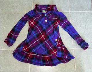 4T Dollie & Me Purple Plaid Long Sleeve Tunic Shirt