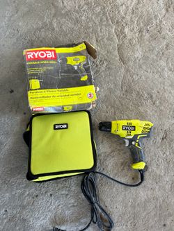 Ryobi variable speed drill Comes with bag
