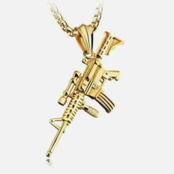 Machine Gun Charm  Pendant Necklace 