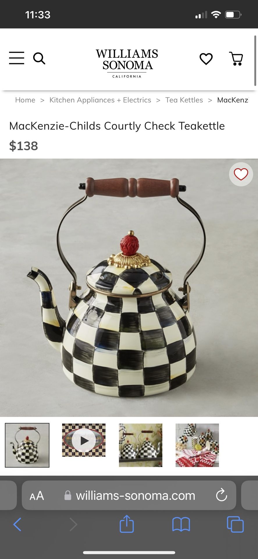 Mackenzie Childs Tea Kettle