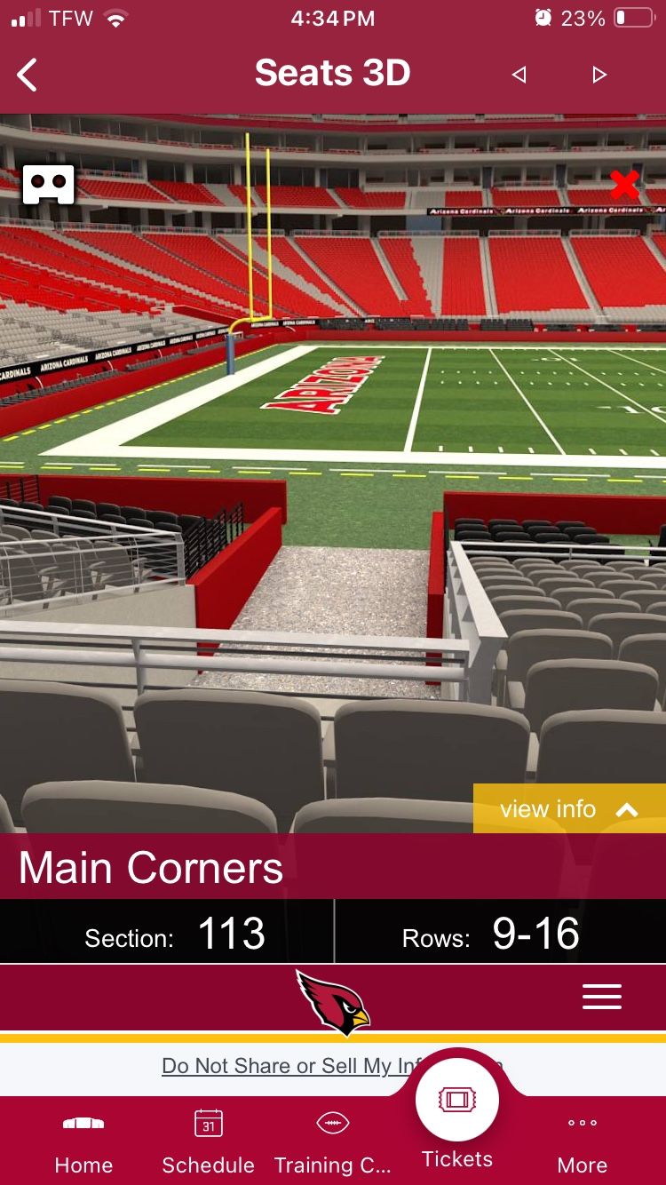 New York Jets @ Arizona Cardinals Row 12 Lowers