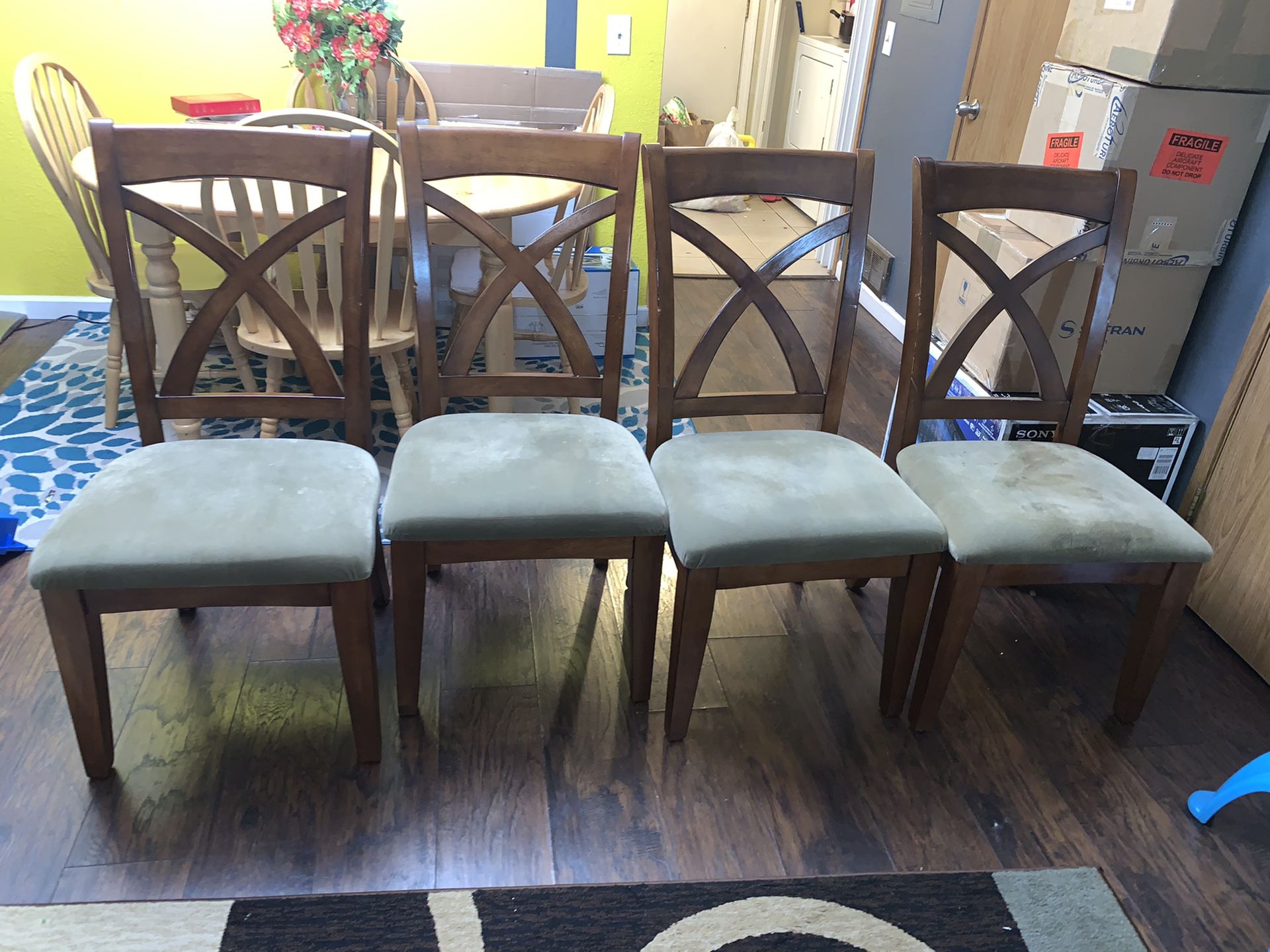 Wooden chairs with cushion