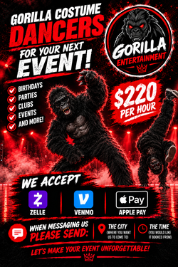 Dancing Gorilla for any Events!