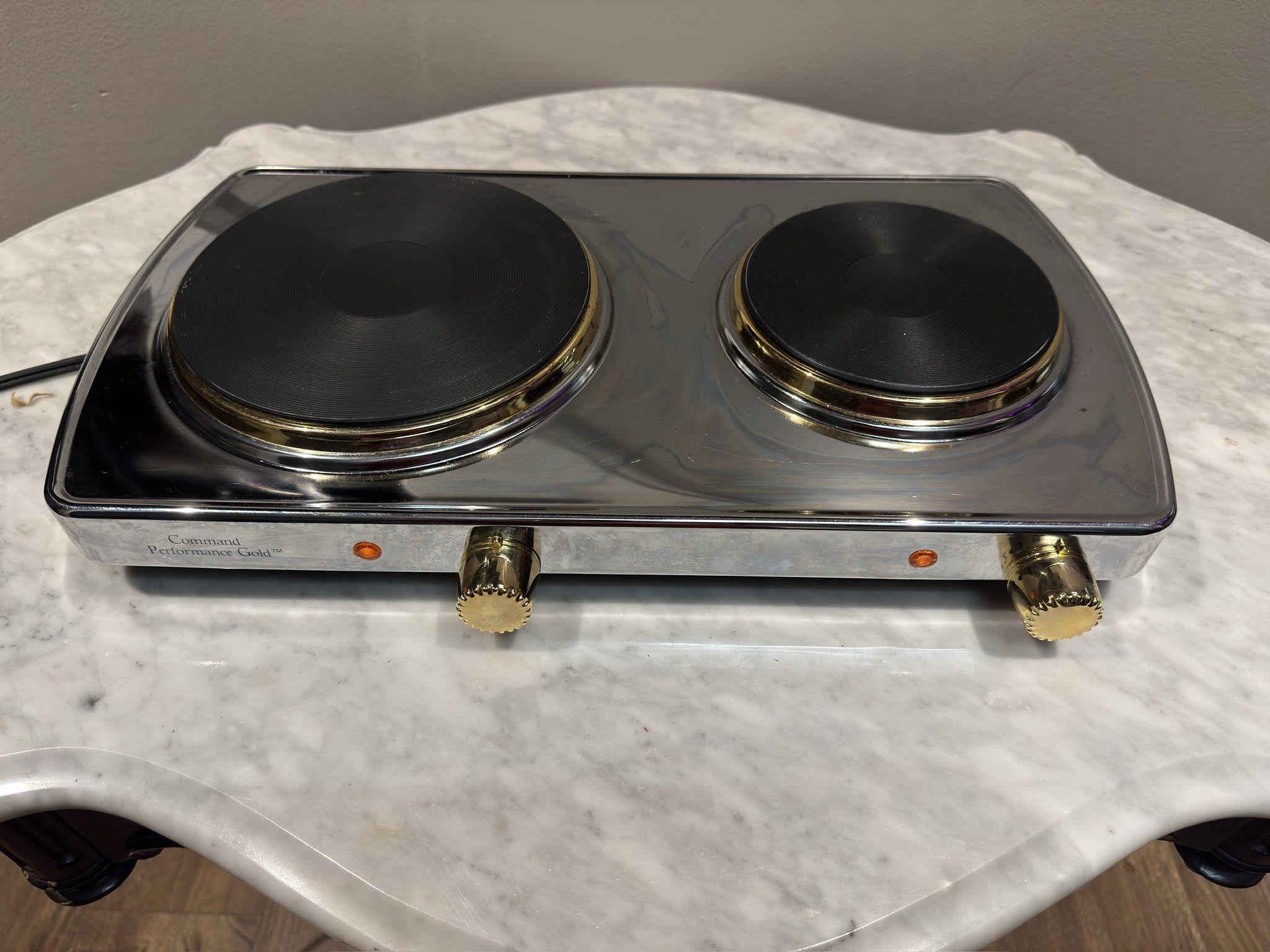 Table Cooktop Double Burner Cuisine Command Performance Gold Electric MK-307F