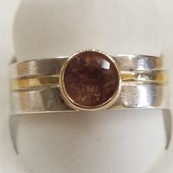 Ring Two Tone With A Citrine Quartz 