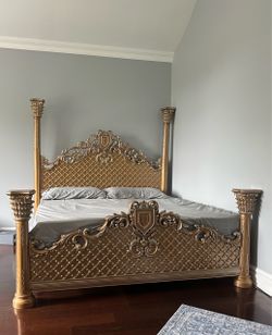 Handmade King Size Bed Set w/ 2 Side Dressers + King Mattress