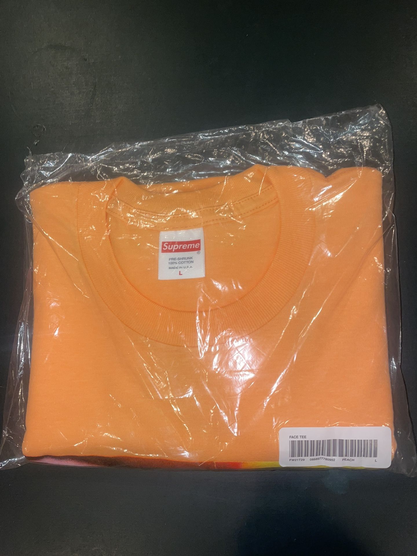 Supreme Face Tee Size Large 2021 Peach 