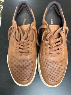 Cole Haan Brown Leather Perforated Sneakers