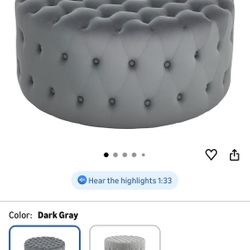 Large Velvet Ottoman 